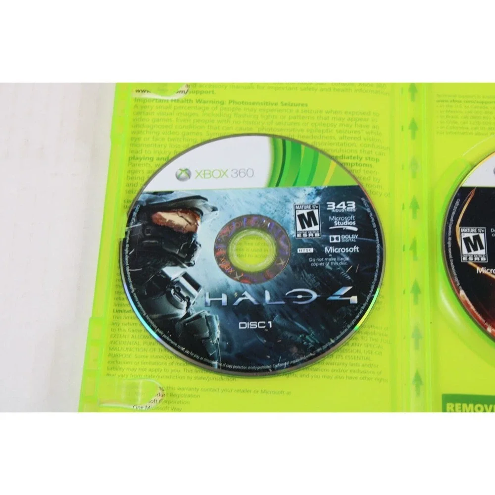 Halo 4 (Microsoft Xbox 360, 2012) Authentic, both discs, tested/works